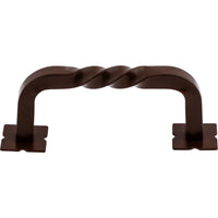 Square Twist D Pull 3 Inch (c-c) w/Backplates Oil Rubbed Bronze