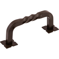 Square Twist D Pull 3 Inch (c-c) w/Backplates Oil Rubbed Bronze